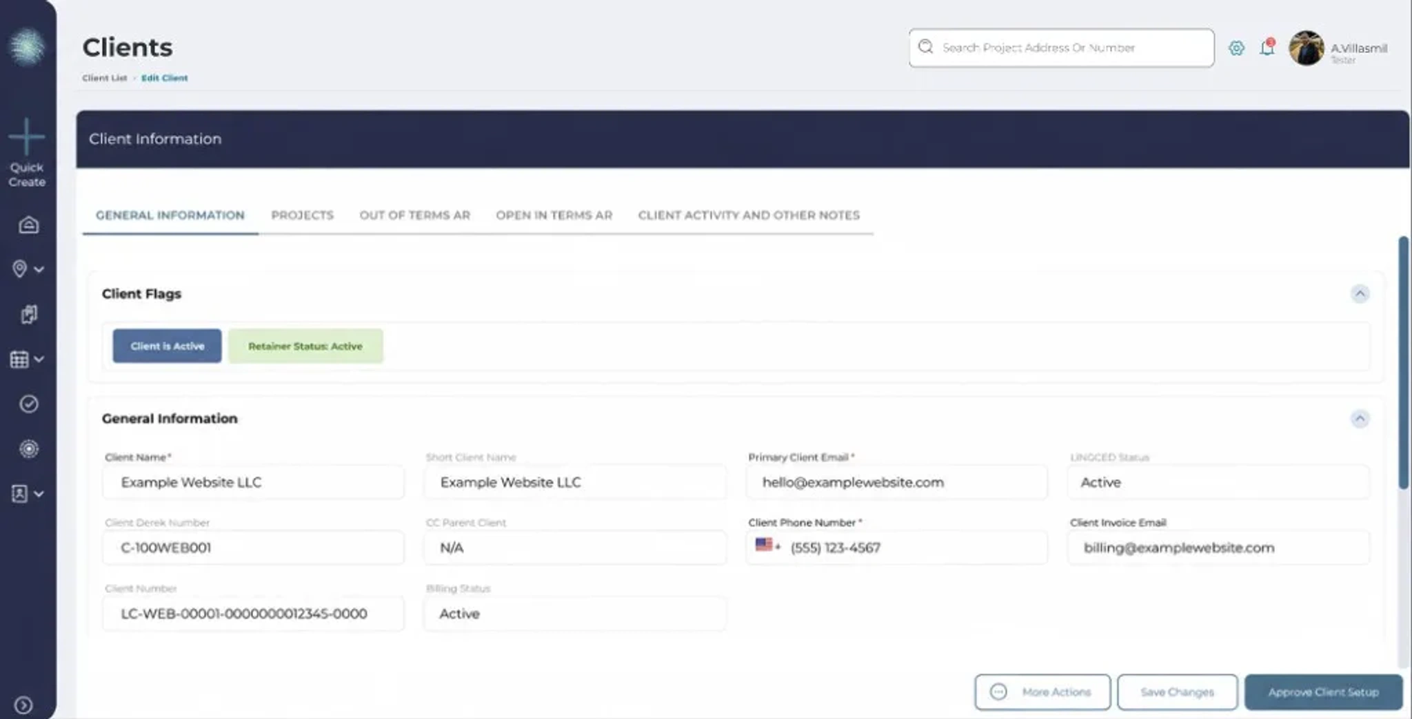 LincGeo client management dashboard