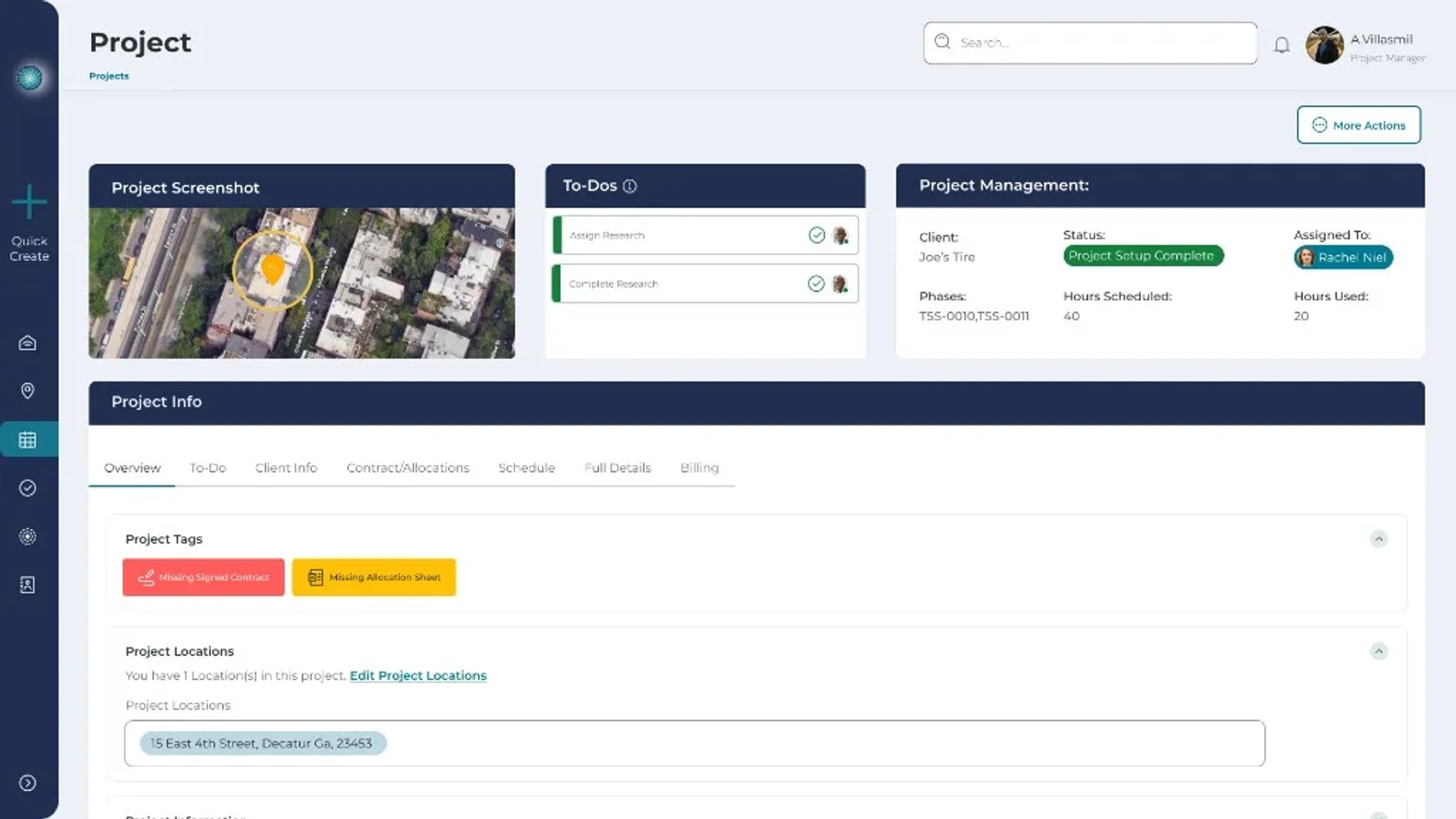 Job and project records view