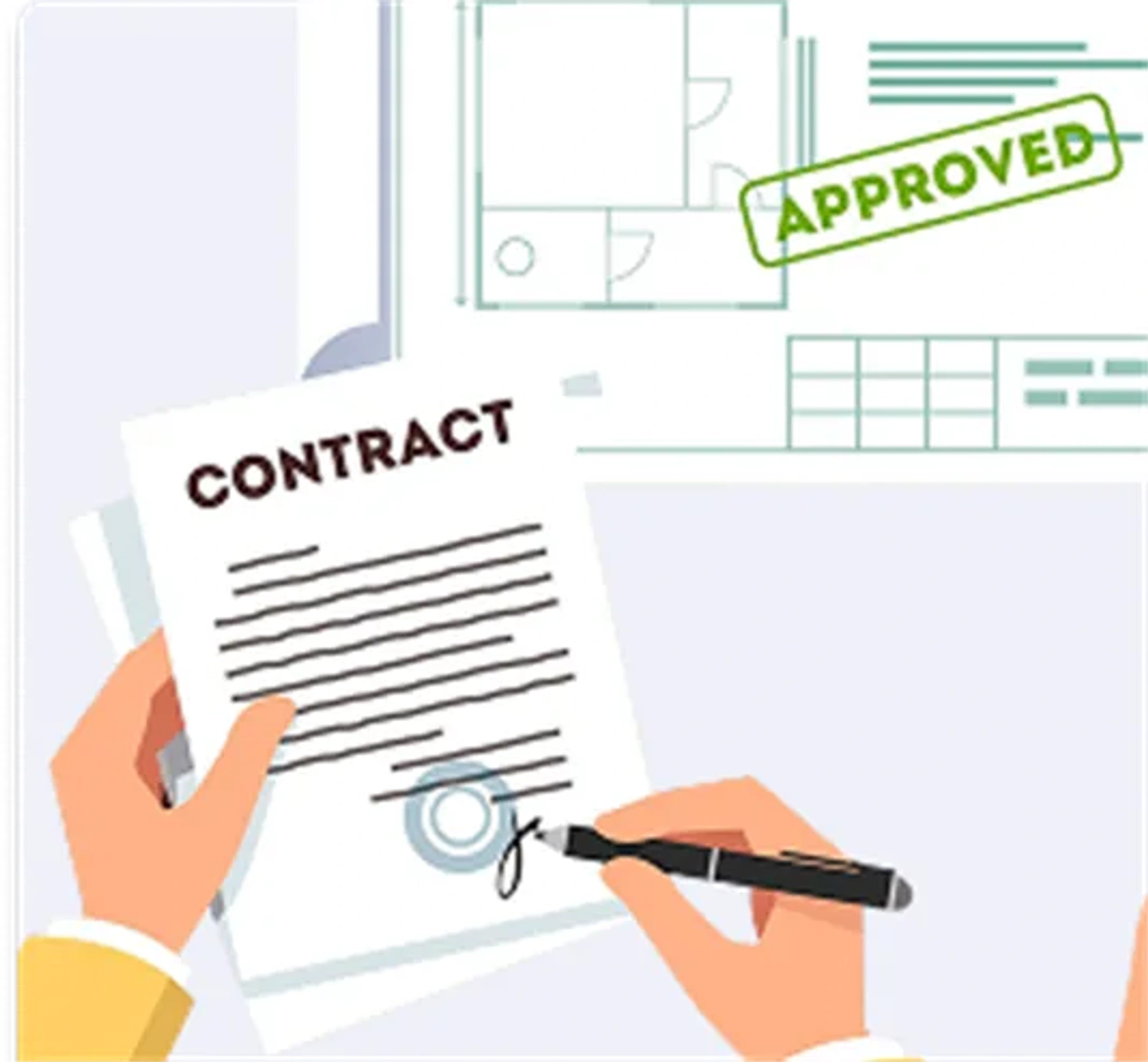 Contract approval signing