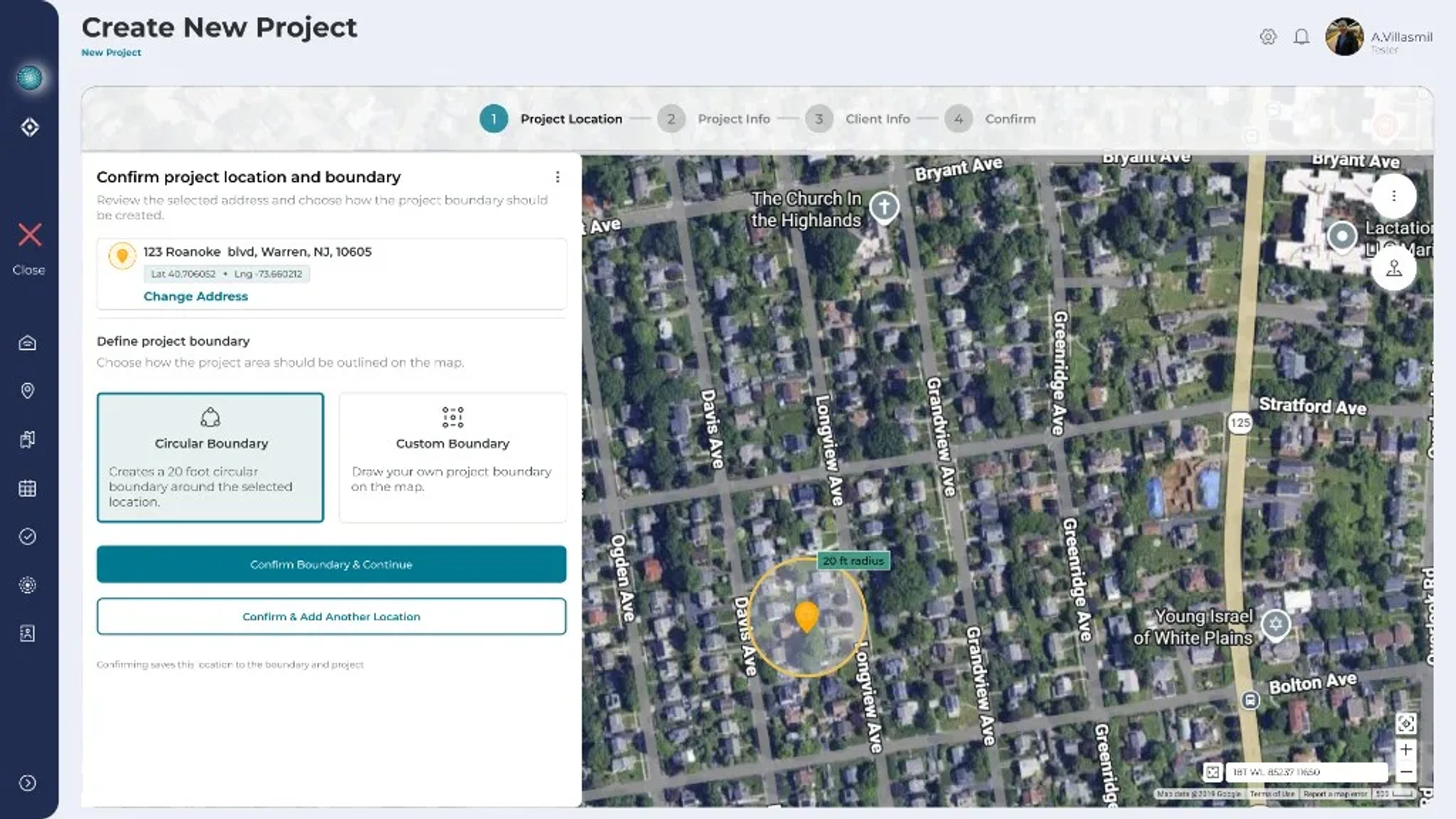 LincGeo map-based project location confirmation
